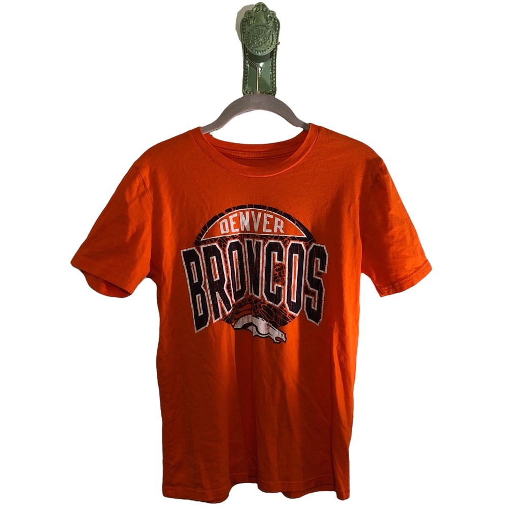 Denver Broncos NFL Football Graphic Tee Orange Cotton